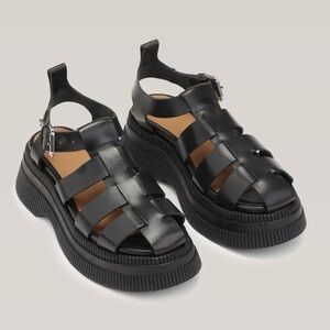 Ganni creeper grid sandal